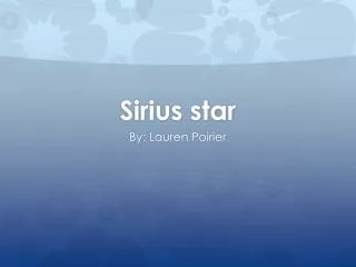 Sirius star