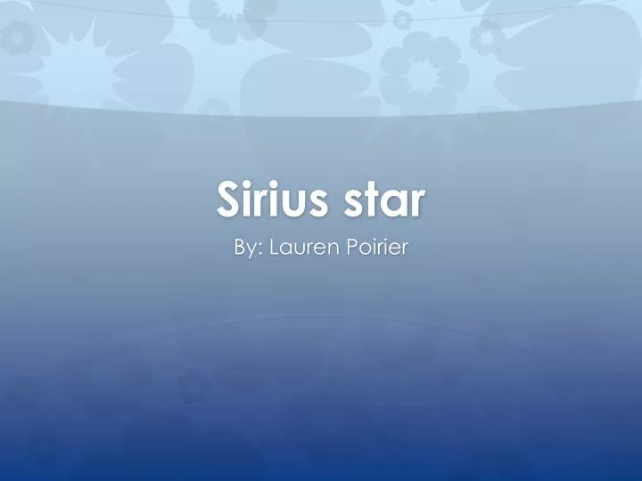 sirius star
