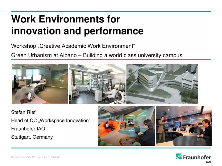work environments for innovation and performance