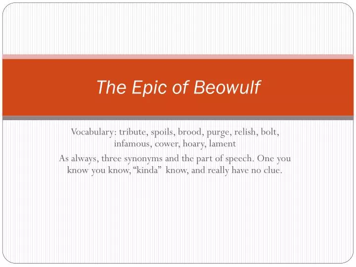 the epic of beowulf