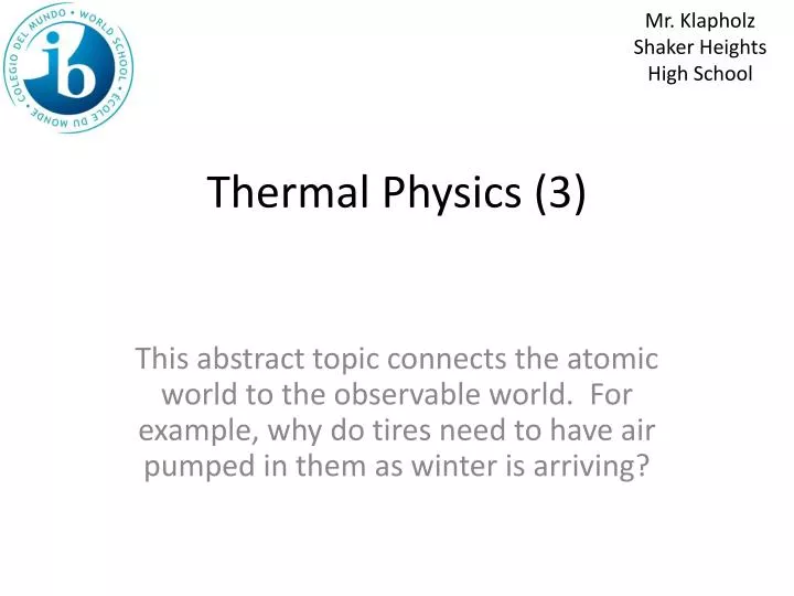thermal physics 3