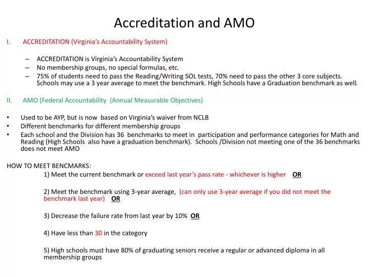 accreditation and amo