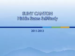 SUNY CANTON Middle States Self-Study