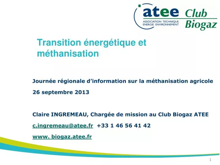 transition nerg tique et m thanisation