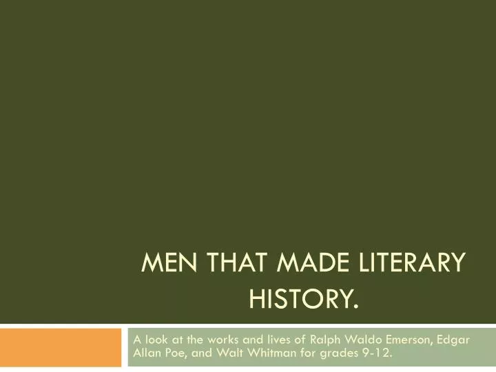 men that made literary history