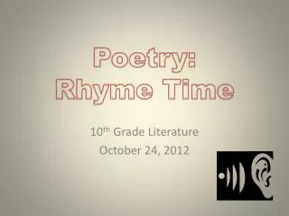 Poetry: Rhyme Time