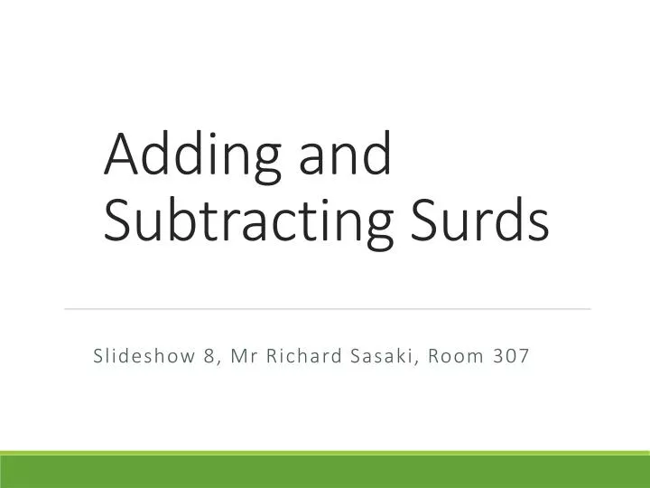 adding and subtracting surds