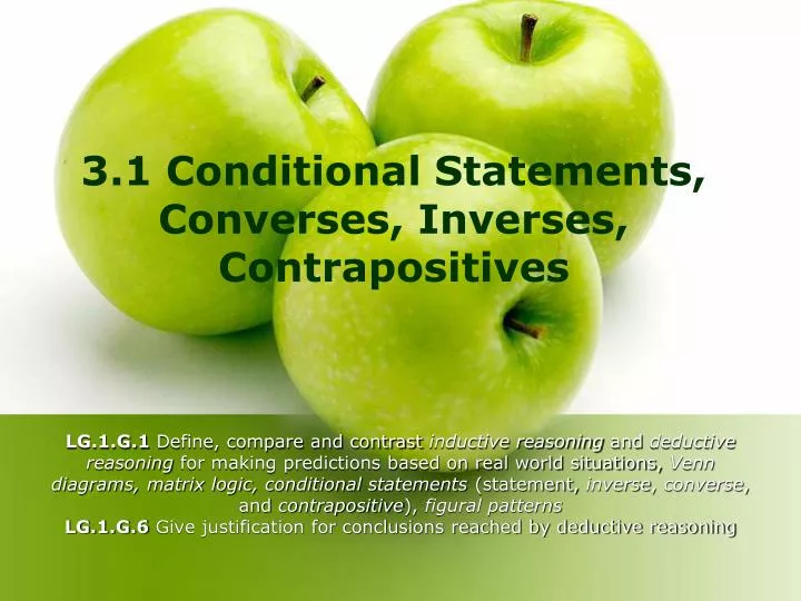 3 1 conditional statements converses inverses contrapositives