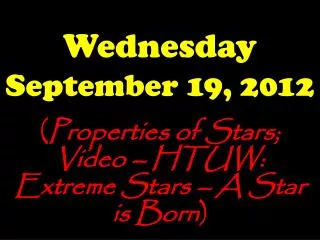 Wednesday September 19, 2012