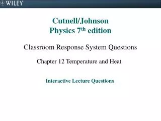 Cutnell/Johnson Physics 7 th edition