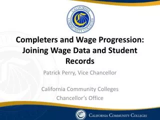 Completers and Wage Progression: Joining Wage Data and Student Records