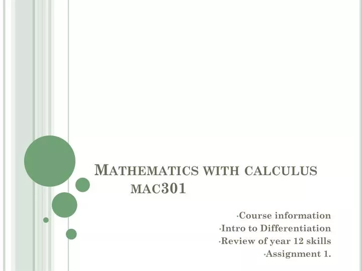 mathematics with calculus mac301