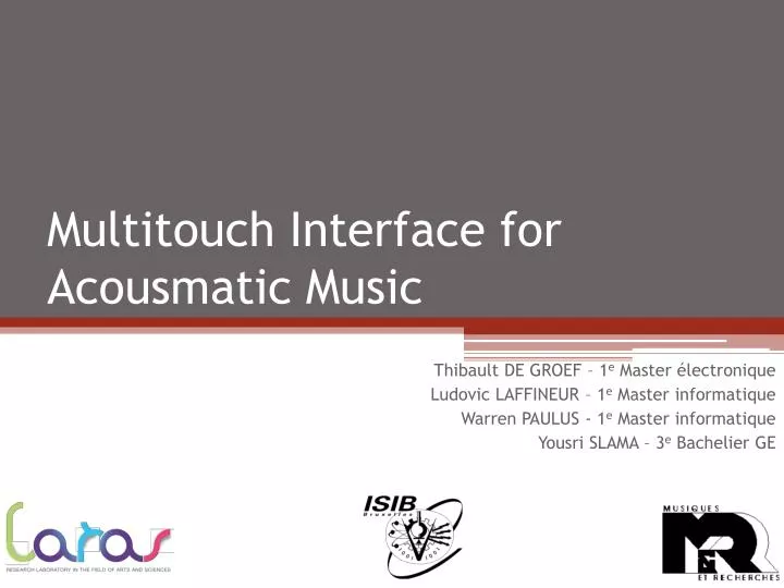 multitouch interface for acousmatic music
