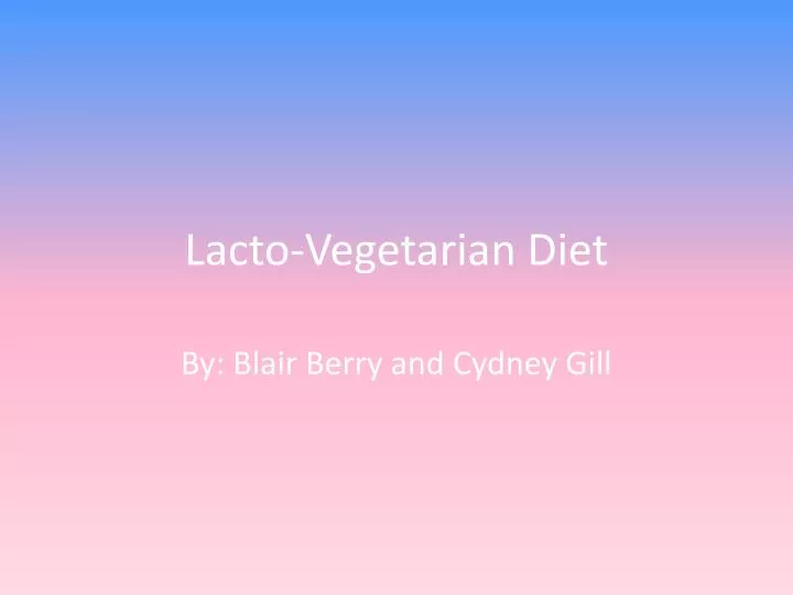 lacto vegetarian diet