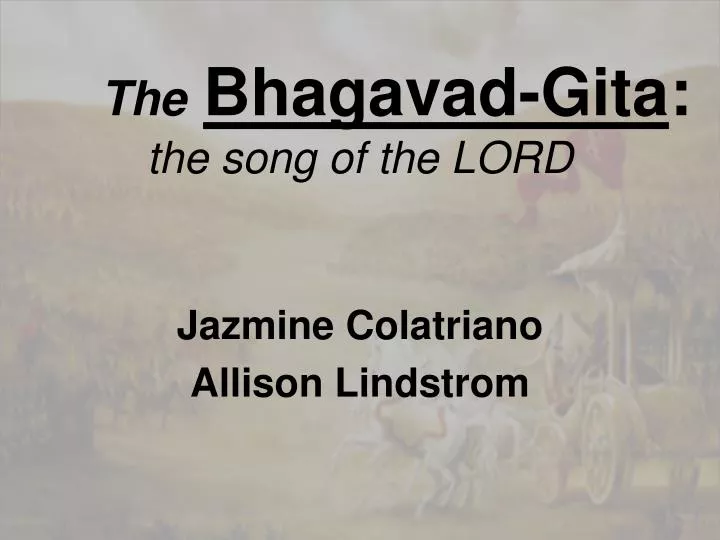 the bhagavad gita the song of the lord