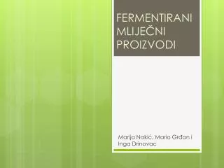 fermentirani mlije ni proizvodi