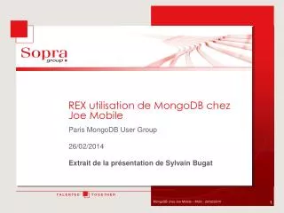 REX utilisation de MongoDB chez Joe Mobile