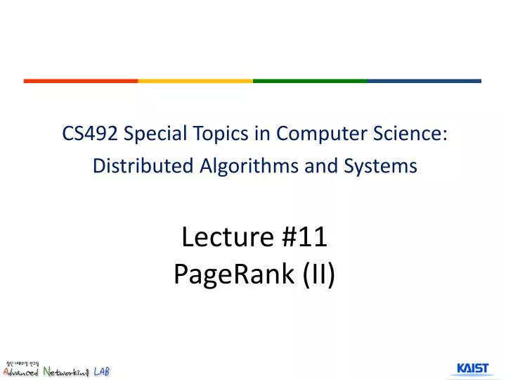 lecture 11 pagerank ii