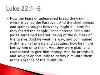 Luke 22:1-6