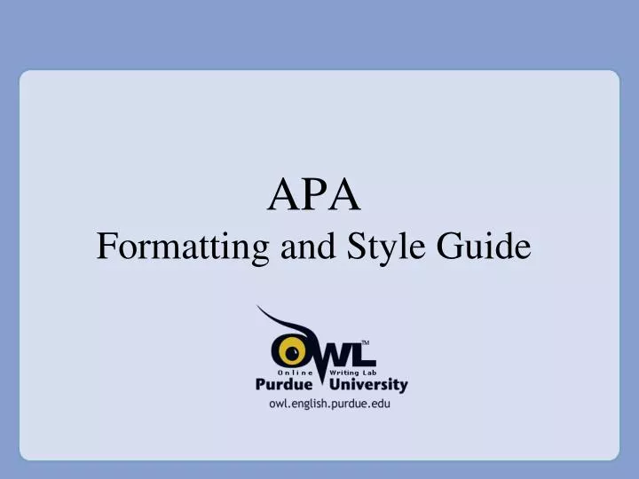 apa formatting and style guide
