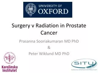 Surgery v Radiation in Prostate Cancer