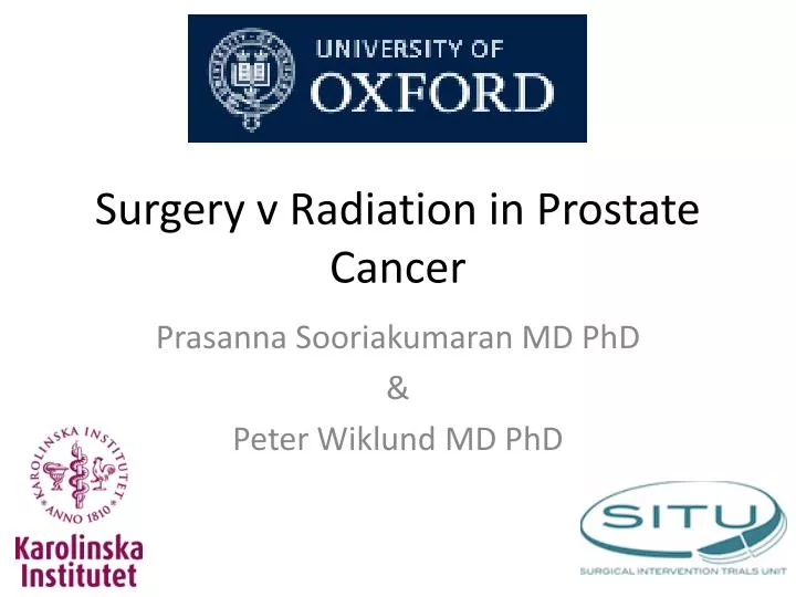 surgery v radiation in prostate cancer