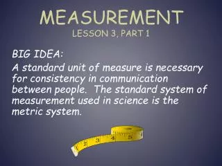 Measurement Lesson 3, Part 1