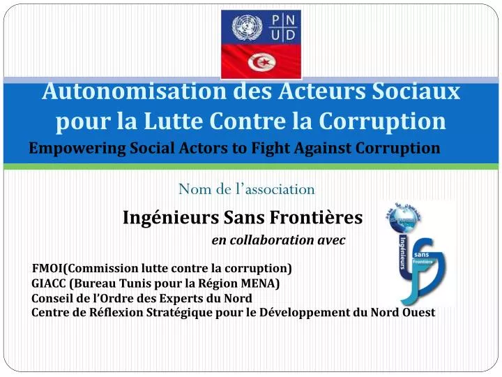 autonomisation des acteurs sociaux pour la lutte contre la corruption