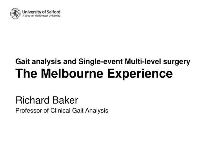 gait analysis and single event multi level surgery the melbourne experience