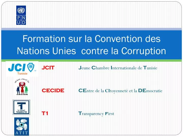 formation sur la convention des nations unies contre la corruption