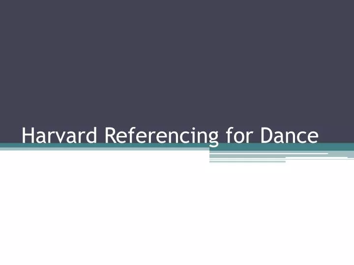harvard referencing for dance