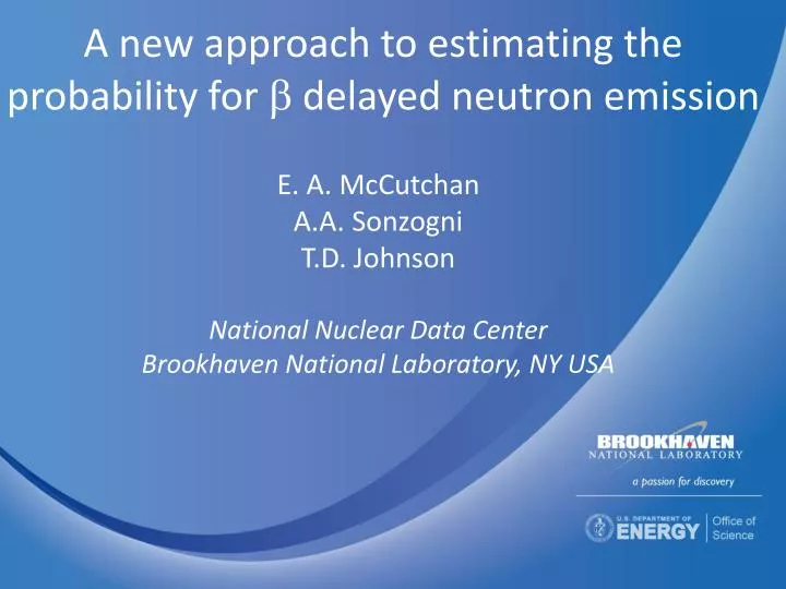 a new approach to estimating the probability for delayed neutron emission