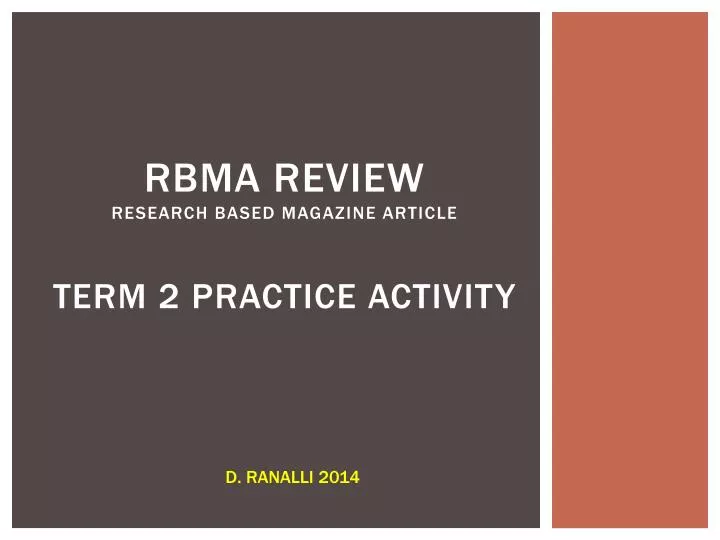 rbma review research based magazine article term 2 practice activity