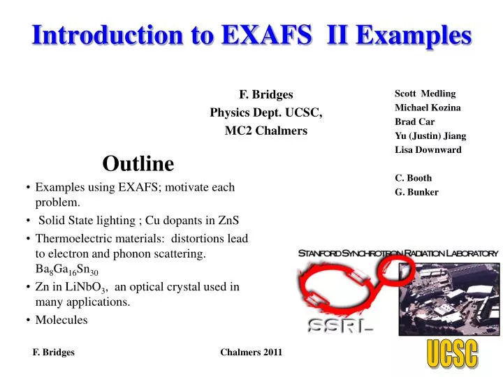 introduction to exafs ii examples