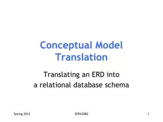 Conceptual Model Translation