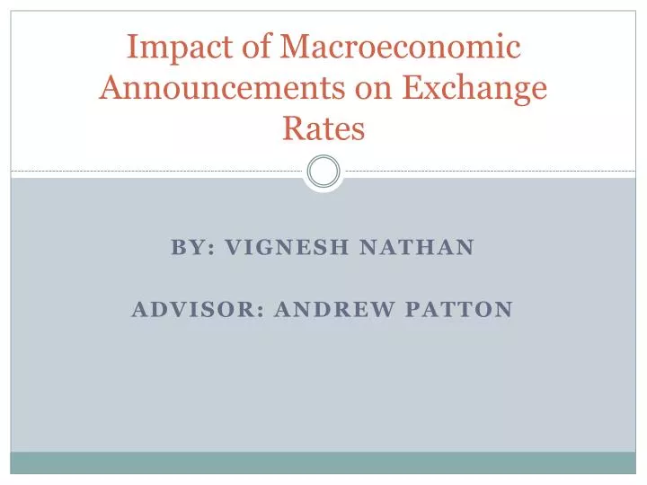impact of macroeconomic announcements on exchange rates