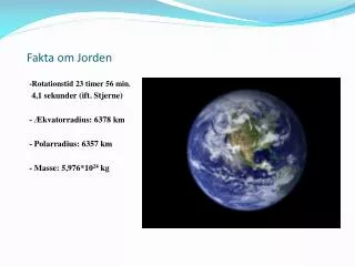fakta om jorden