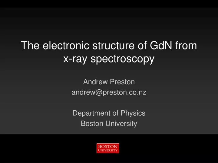 the electronic structure of gdn from x ray spectroscopy