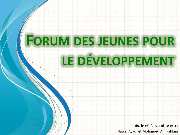 forum des jeunes pour le d veloppement