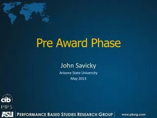 Pre Award Phase