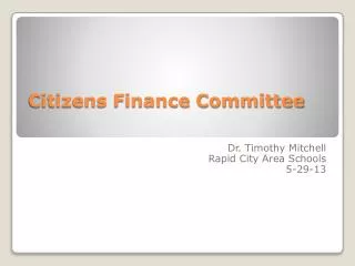 Citizens Finance Committee