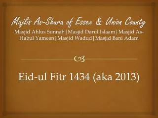 Eid-ul Fitr 1434 (aka 2013)