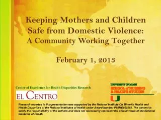 Keeping Mothers and Children Safe from Domestic Violence: A Community Working Together