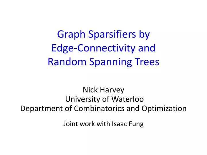 graph sparsifiers by edge connectivity and random spanning trees