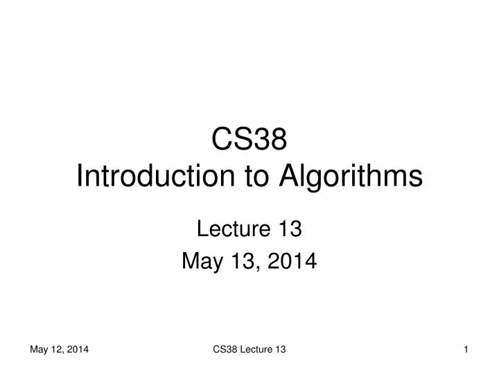 cs38 introduction to algorithms