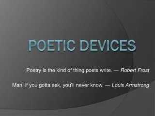 Poetic Devices