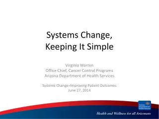 Systems Change, Keeping It Simple