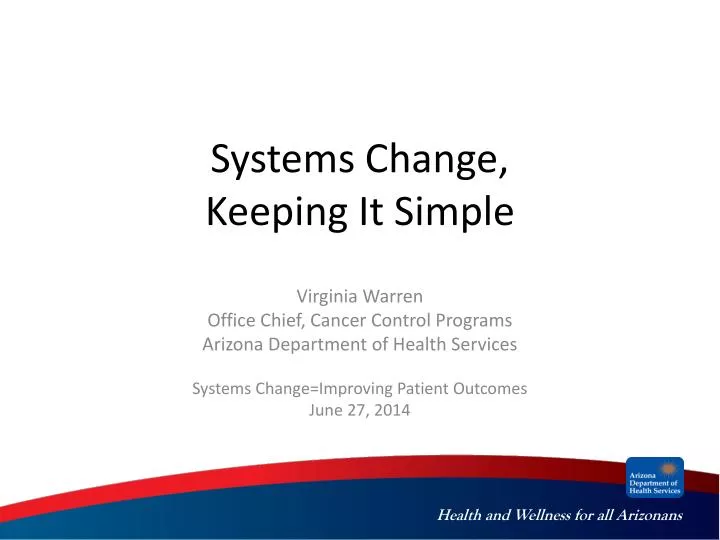 systems change keeping it simple