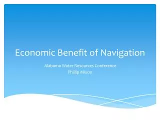 Economic Benefit of Navigation