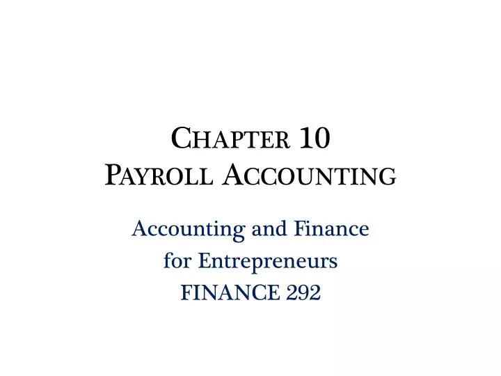 chapter 10 payroll accounting